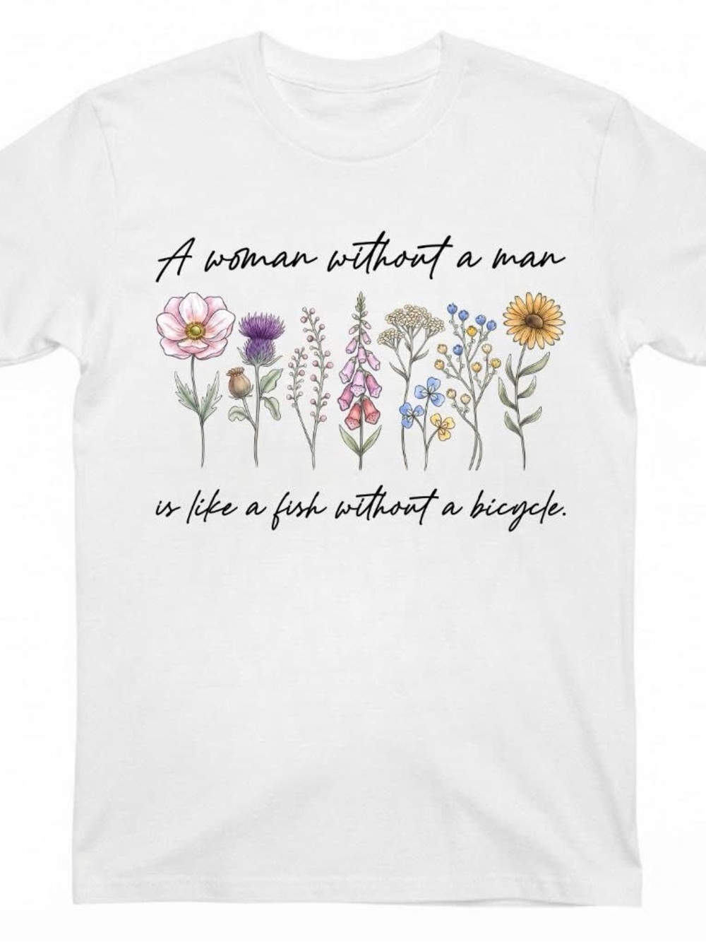 Gloria Steinem White Shirt Quote Graphic Tee